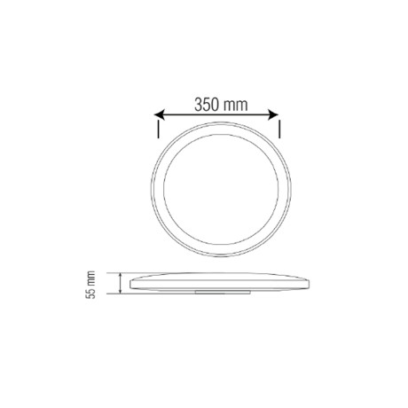 Світлодіодний LED світильник 45W 6400K 4900Lm 350х55мм білий круглий