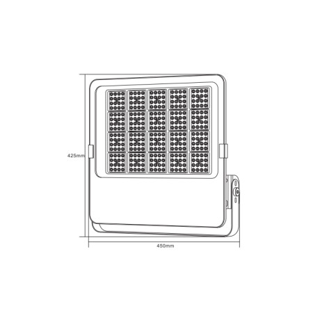 Світлодіодний LED прожектор 300W 6400K 36000Lm IP65 чорний 425х445мм