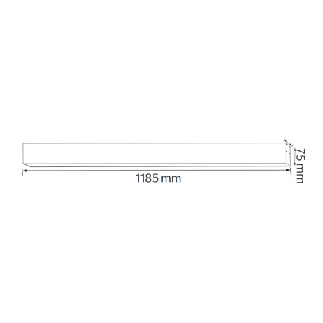 Світлодіодний LED світильник 80W 4000K 6500Lm 100х1185мм чорний
