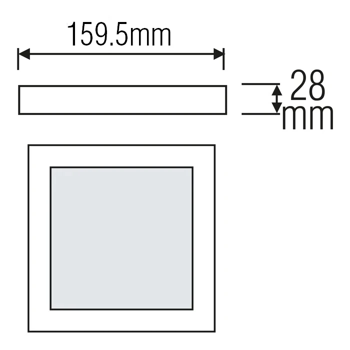 Світлодіодний LED світильник 12W 6400K 840Lm 159мм білий квадратний