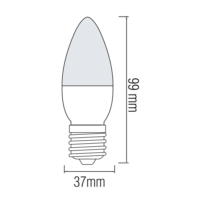 Світлодіодна LED лампа свічка 6W E27 480Lm 3000K