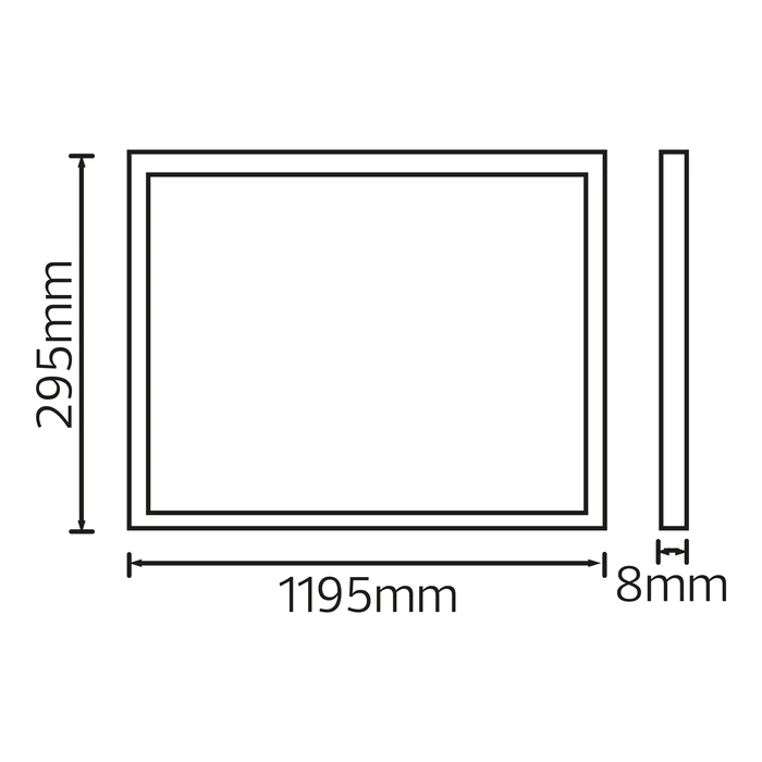Світлодіодна LED панель 36W 4200K 2520Lm врізна 1195x295x8мм біла