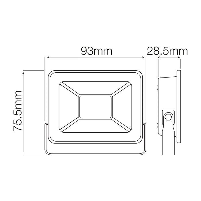 Світлодіодний LED прожектор 10W 6400K 1100Lm IP65 чорний
