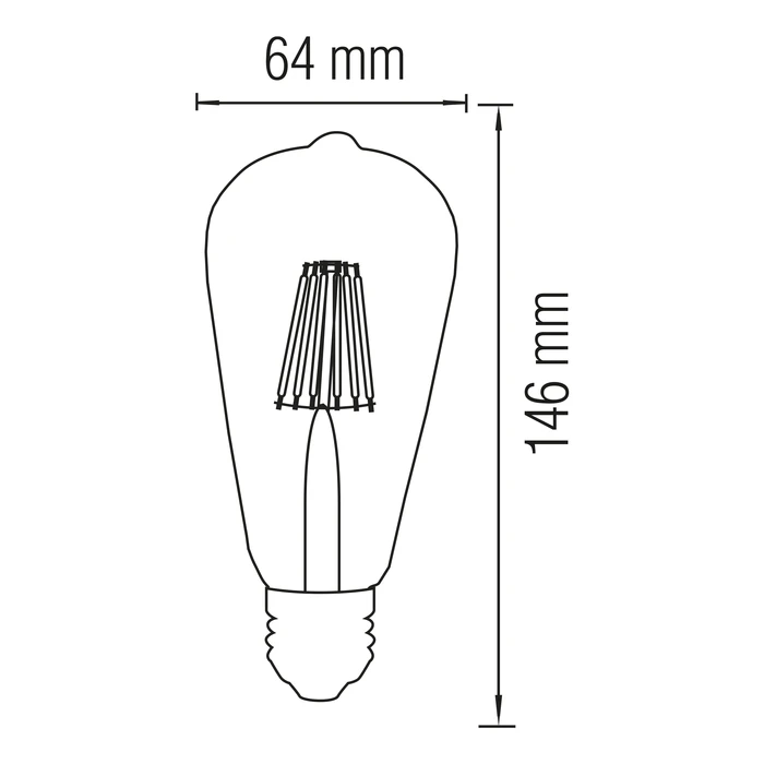Світлодіодна LED лампа філамент Вінтаж 6W Е27 540Lm 2200К