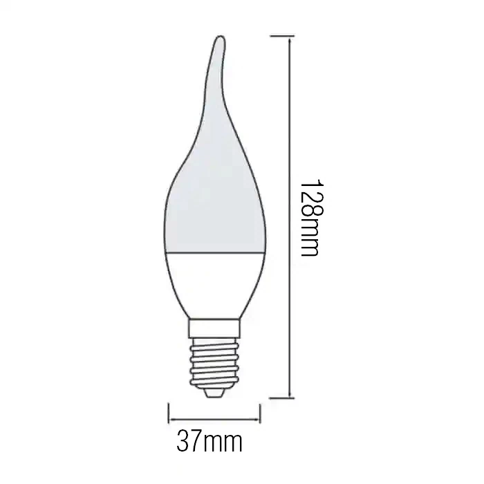 Світлодіодна LED лампа свічка на вітрі 6W Е14 480Lm 4200K