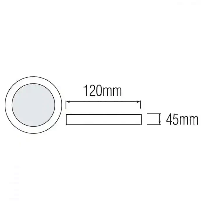Світлодіодний LED світильник 16W 6400K 1710Lm 120х45мм білий круглий