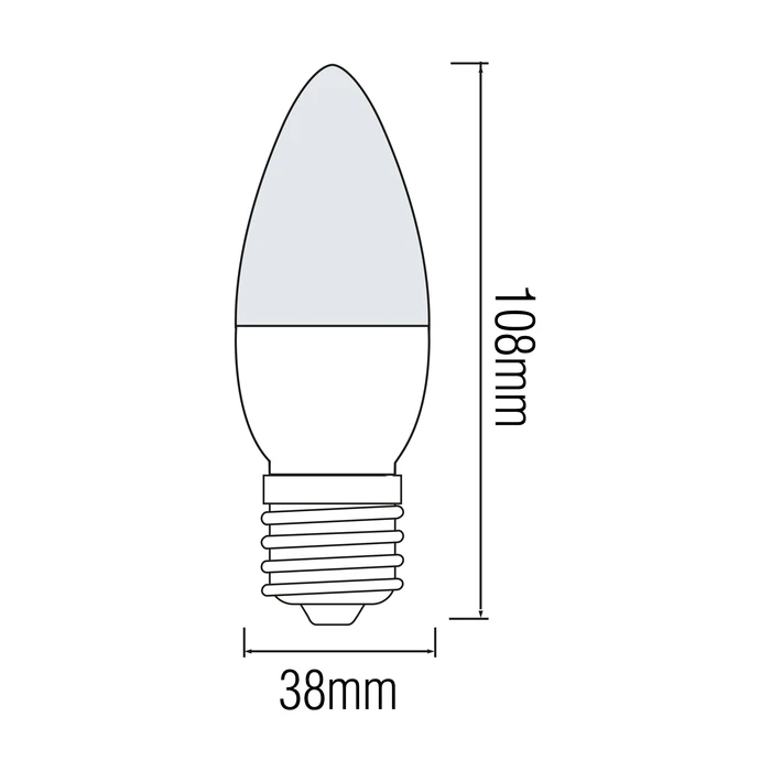 Світлодіодна LED лампа свічка 8W E27 800Lm 3000K