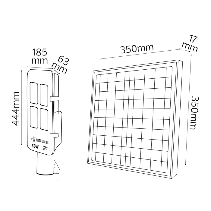 Світлодіодний LED прожектор консольний на сонячній панелі 100W 6400K 1300Lm чорний