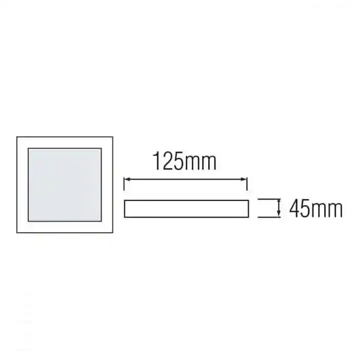 Світлодіодний LED світильник 16W 6400K 1710Lm 125х45мм білий квадратний