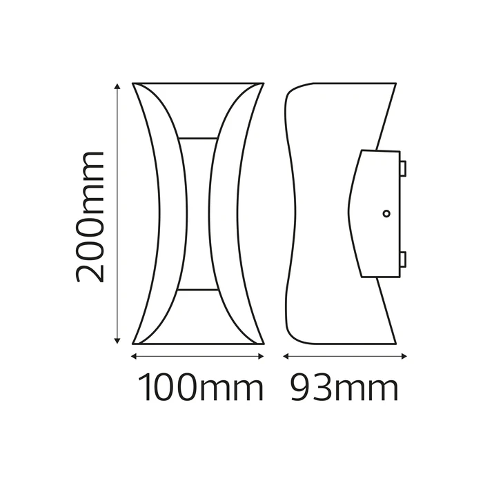 Світлодіодний LED світильник садово-парковий 10W 4200K 517Lm IP65 настінний чорний