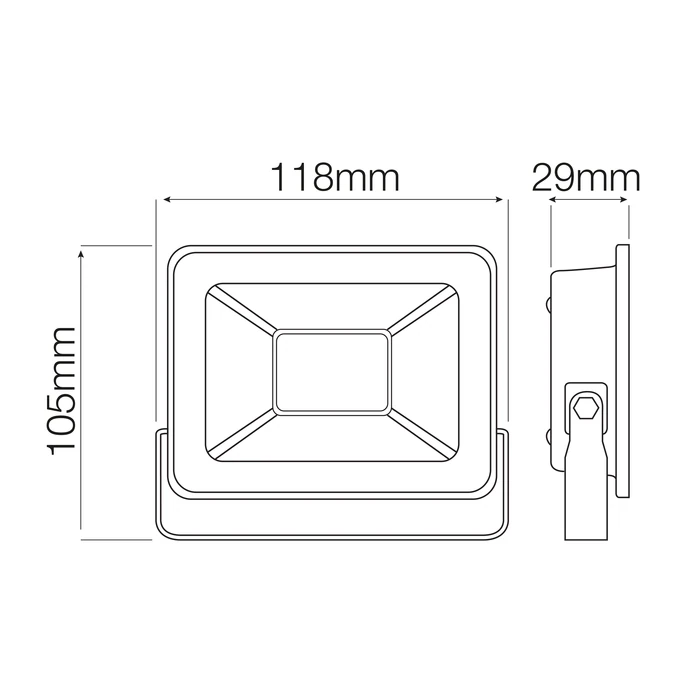 Світлодіодний LED прожектор 20W 6400K 2200Lm IP65 чорний