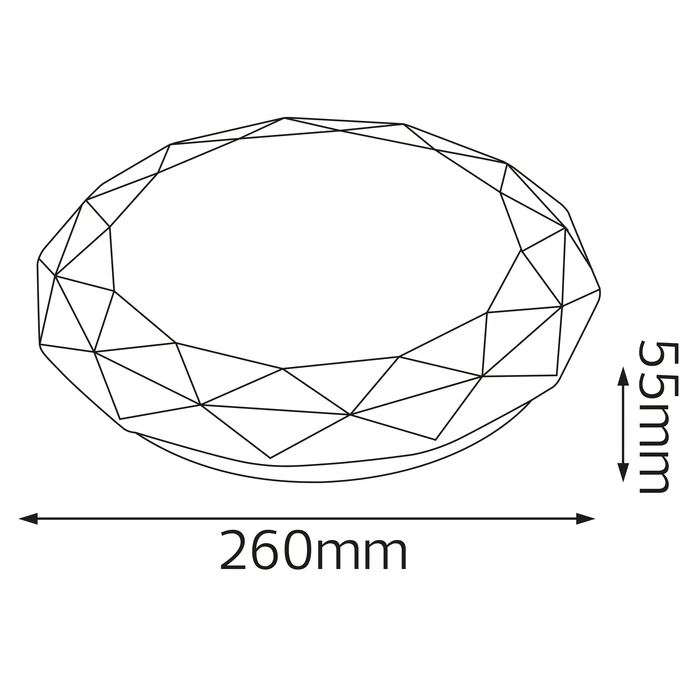 Світлодіодний LED світильник стельовий 15W 6400K 1125lm 260мм круглий білий