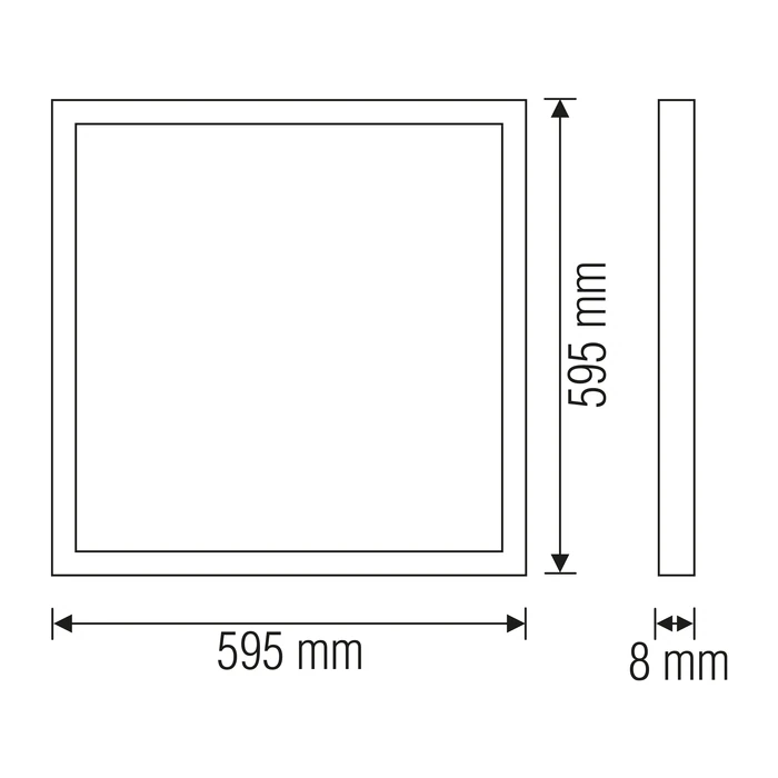 Світлодіодна LED панель 45W 6400K 3150Lm врізна 595x595x8мм біла