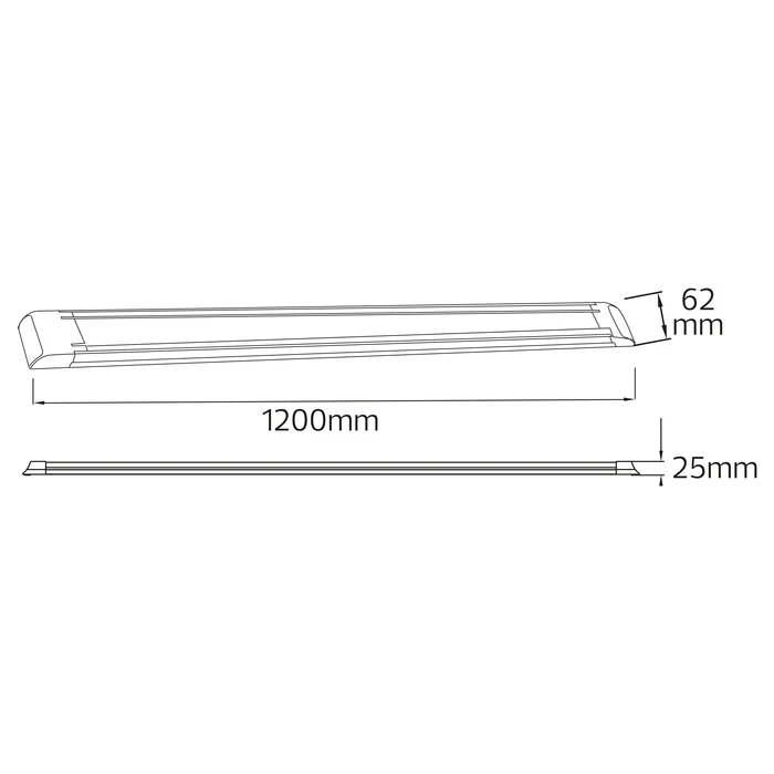 Світлодіодний LED світильник лінійний 60W 7000К 6500Lm 1200мм білий