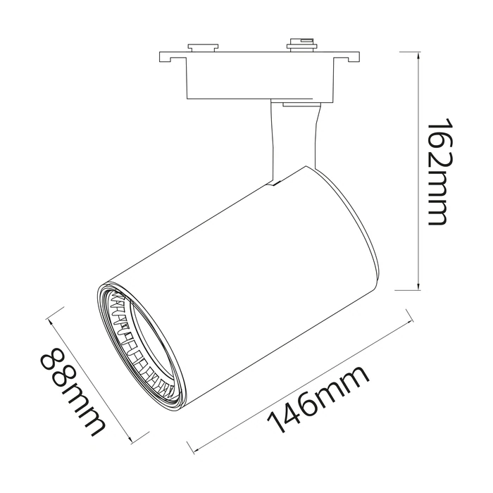 Світлодіодний LED світильник трековий COB LED 24W 4200K 1560Lm чорний