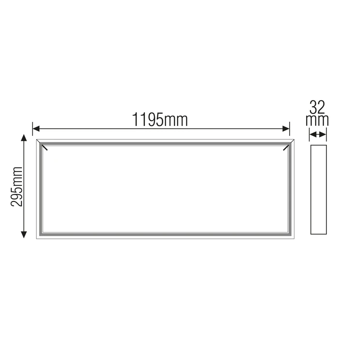 Світлодіодна LED панель 48W 6400K 4400Lm врізна 1195x295x32мм біла