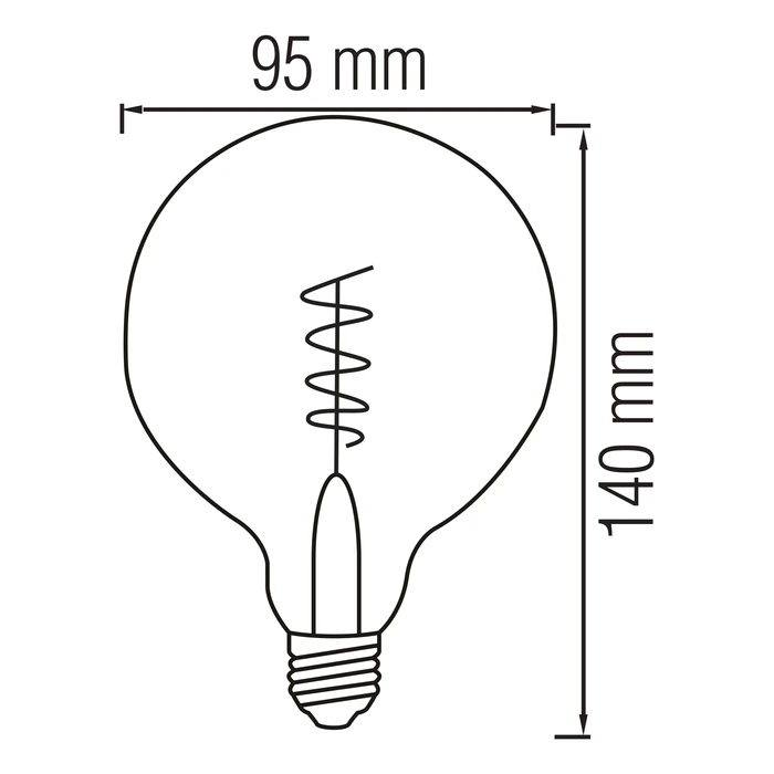 Світлодіодна LED лампа філамент Глоб-S 6W Е27 550Lm 2000К