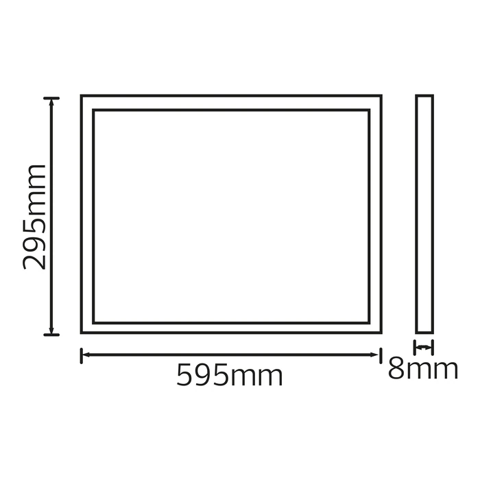 Світлодіодна LED панель 24W 6400K 1680Lm врізна 595x295x8мм біла