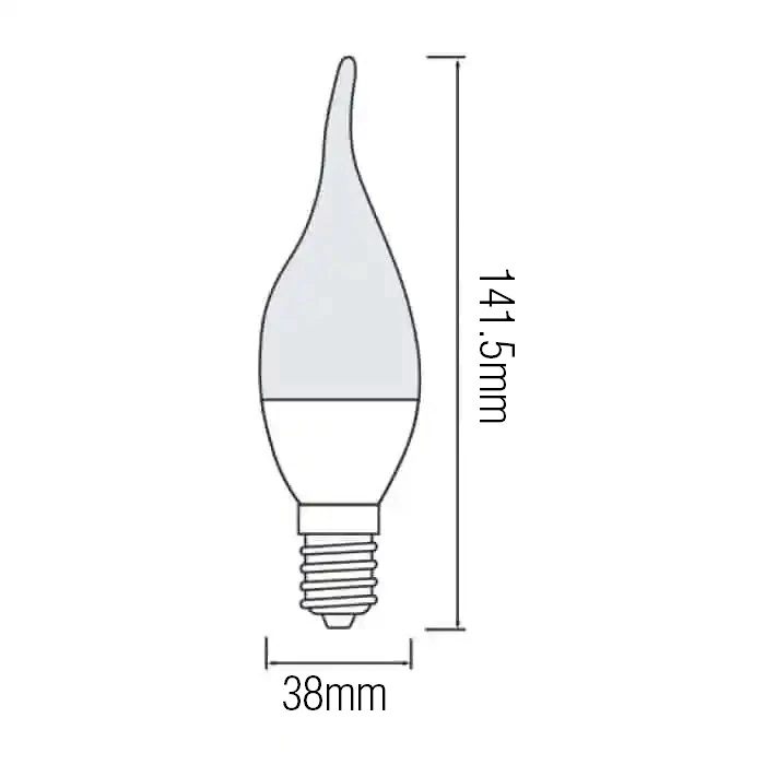 Світлодіодна LED лампа свічка на вітрі 10W Е14 1000Lm 6400K